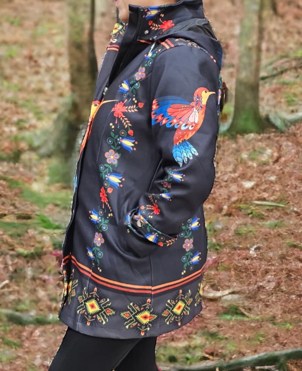 3/4-length Native coat (Hummingbird Black)