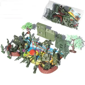 37 Pcs Kids Toys Plastic Military Soldier Army Base Model Army Men Figures Battle Weapon For Children Fa1898