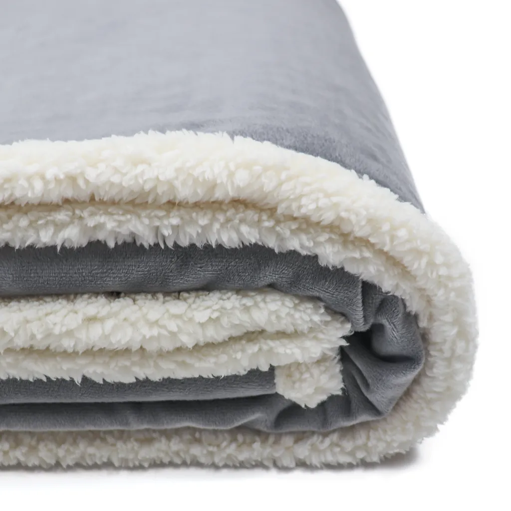 48-Hour Zusa Charcoal/Ivory Oversized Sherpa ZZZs Blanket