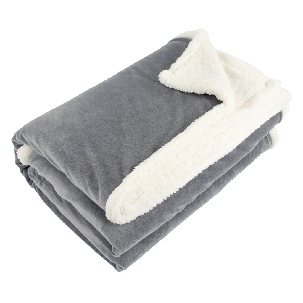 48-Hour Zusa Charcoal/Ivory Oversized Sherpa ZZZs Blanket