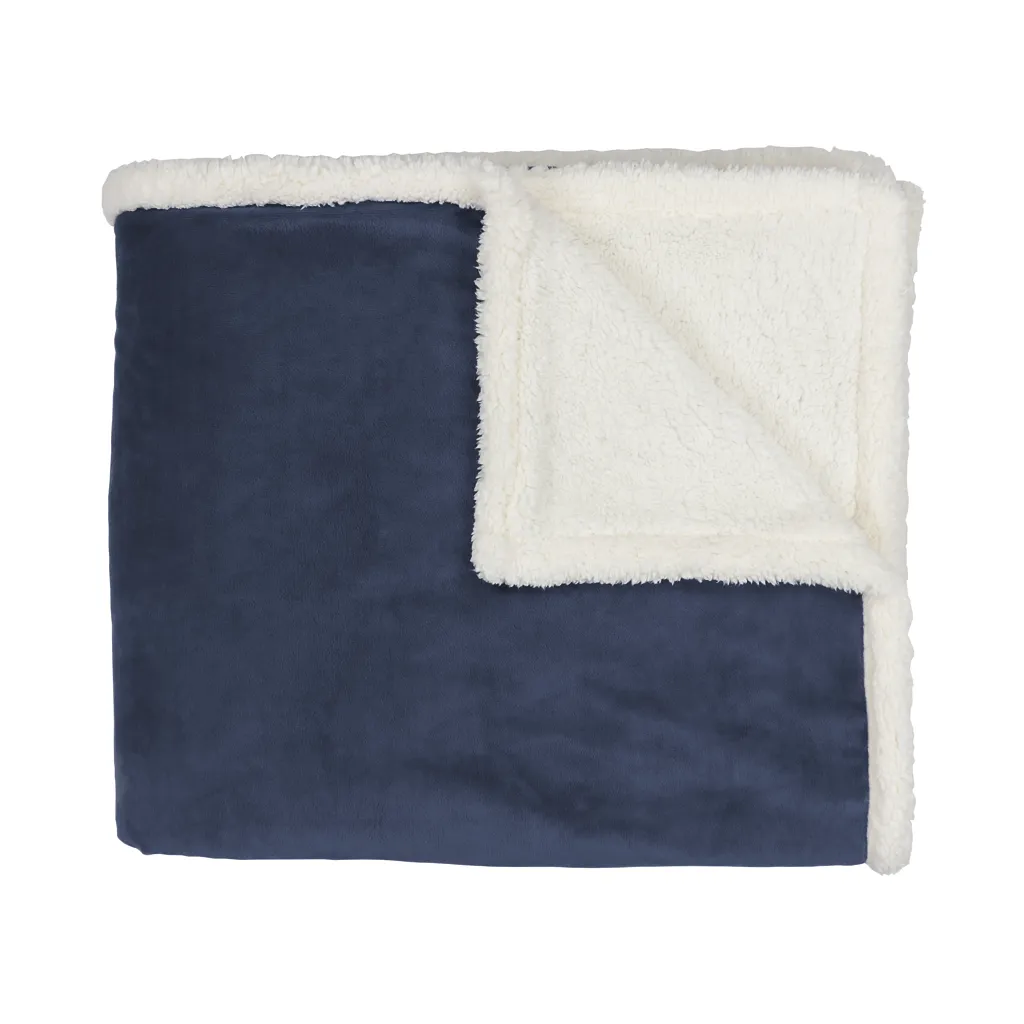 48-Hour Zusa Navy/Ivory Oversized Sherpa ZZZs Blanket