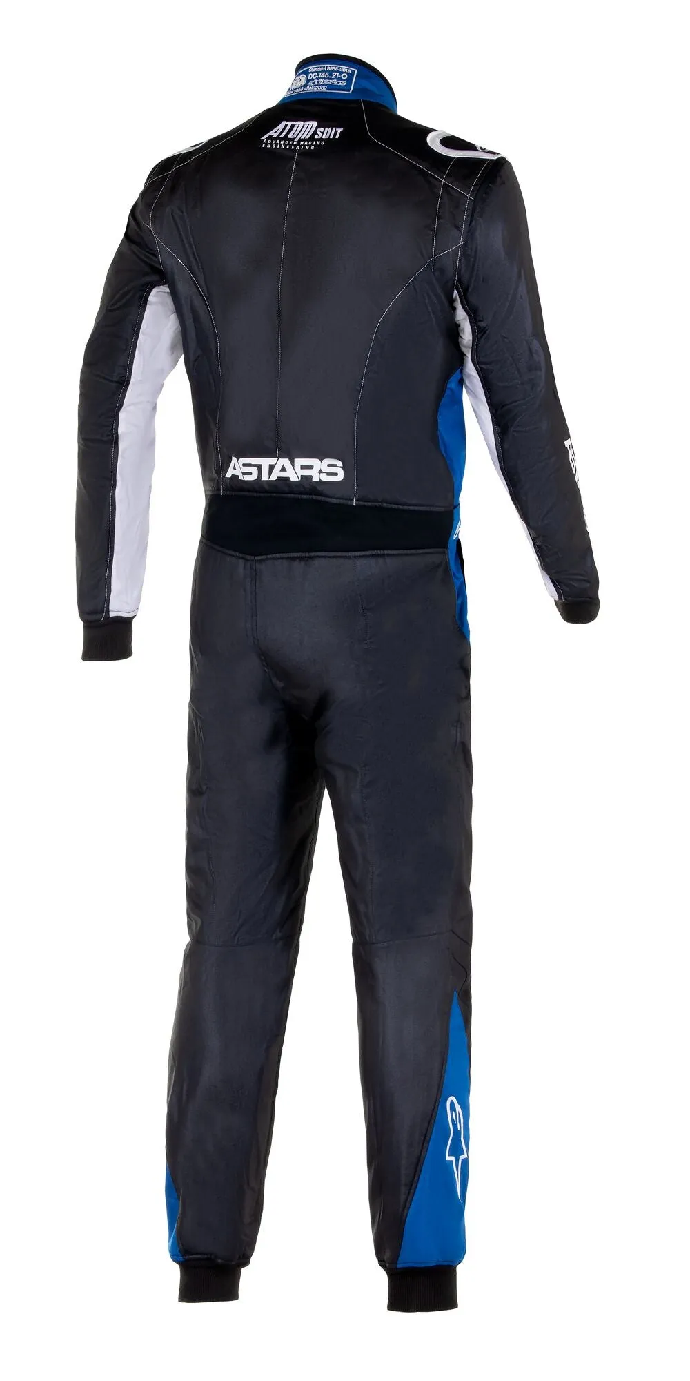 ALPINESTARS 3352523_1972_44 ATOM GRAPHIC 4 Racing suit, FIA 8856-2018, black/silver/blue, Size 44