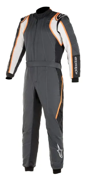 ALPINESTARS 3355020_1424_48 GP RACE v2 Racing suit, FIA 8856-2018, grey/white/orange, Size 48