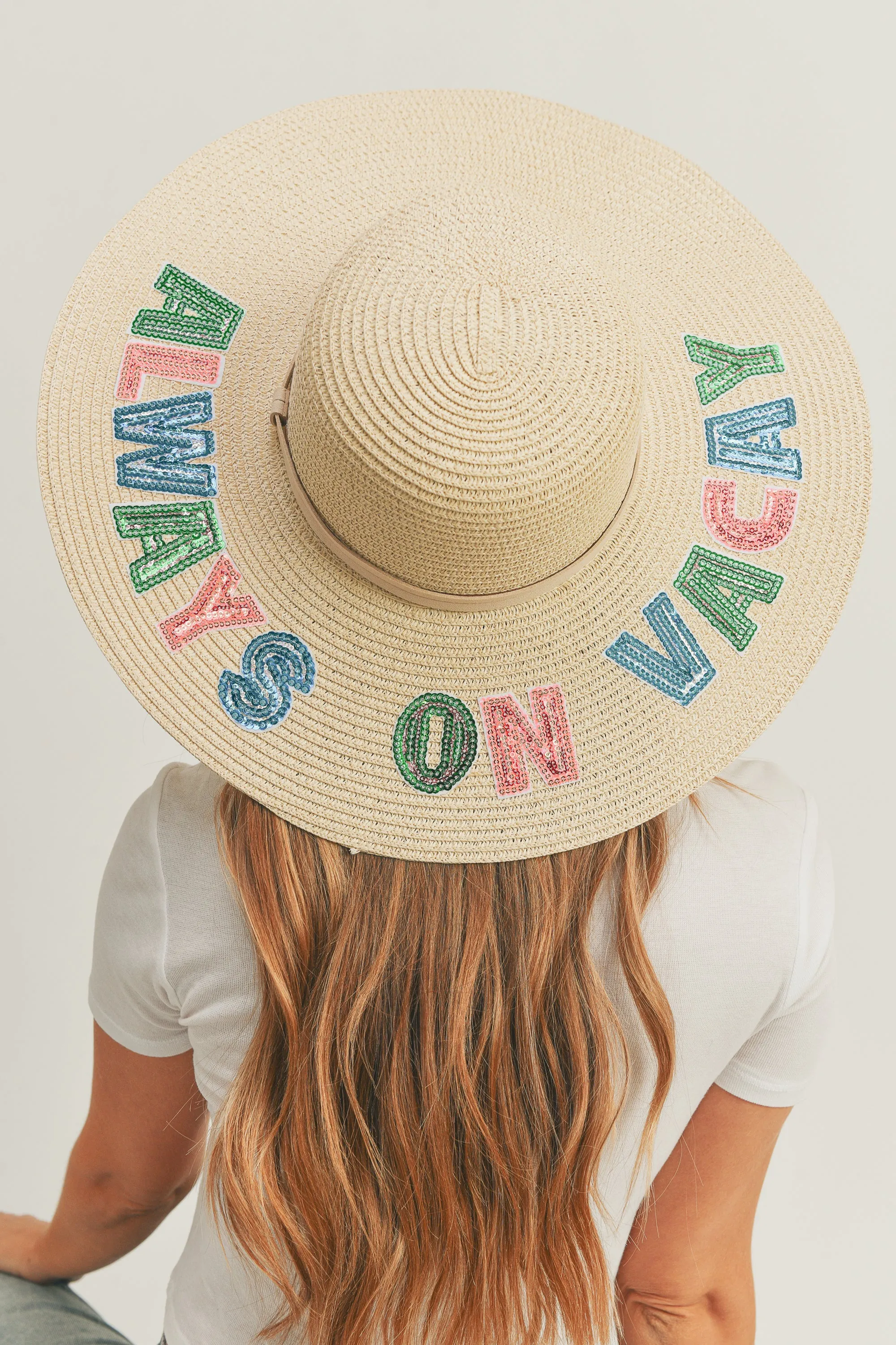 'Always On Vacay' Sequin Sun Hat