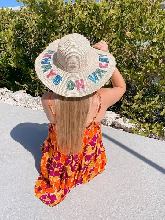 'Always On Vacay' Sequin Sun Hat