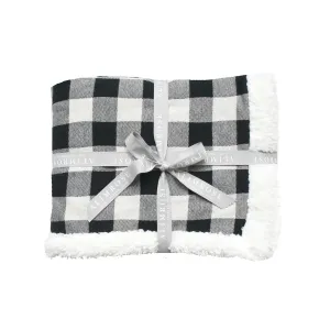 Baby Blanket Sherpa Black Check