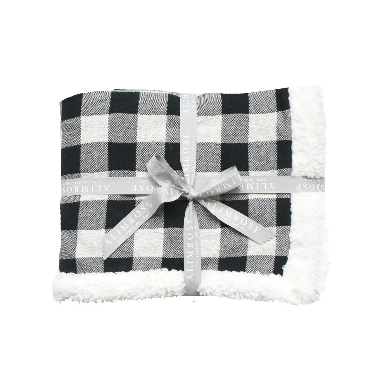 Baby Blanket Sherpa Black Check