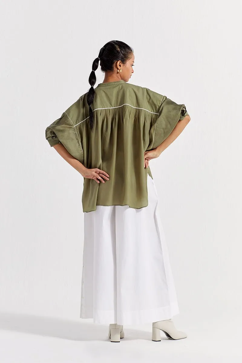 Bat Sleeve Top Co-ord (Set of 2) - Sap Green