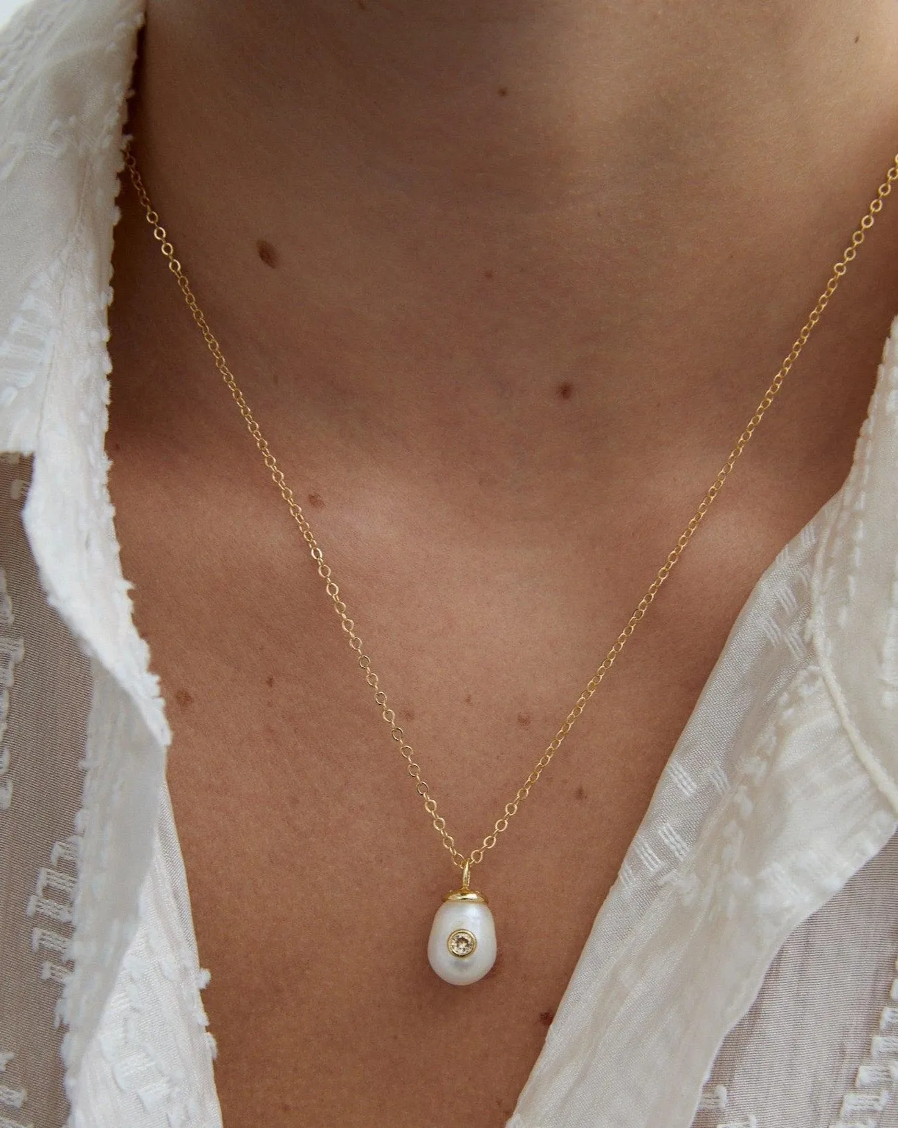 Birthstone Pearl Pendant October