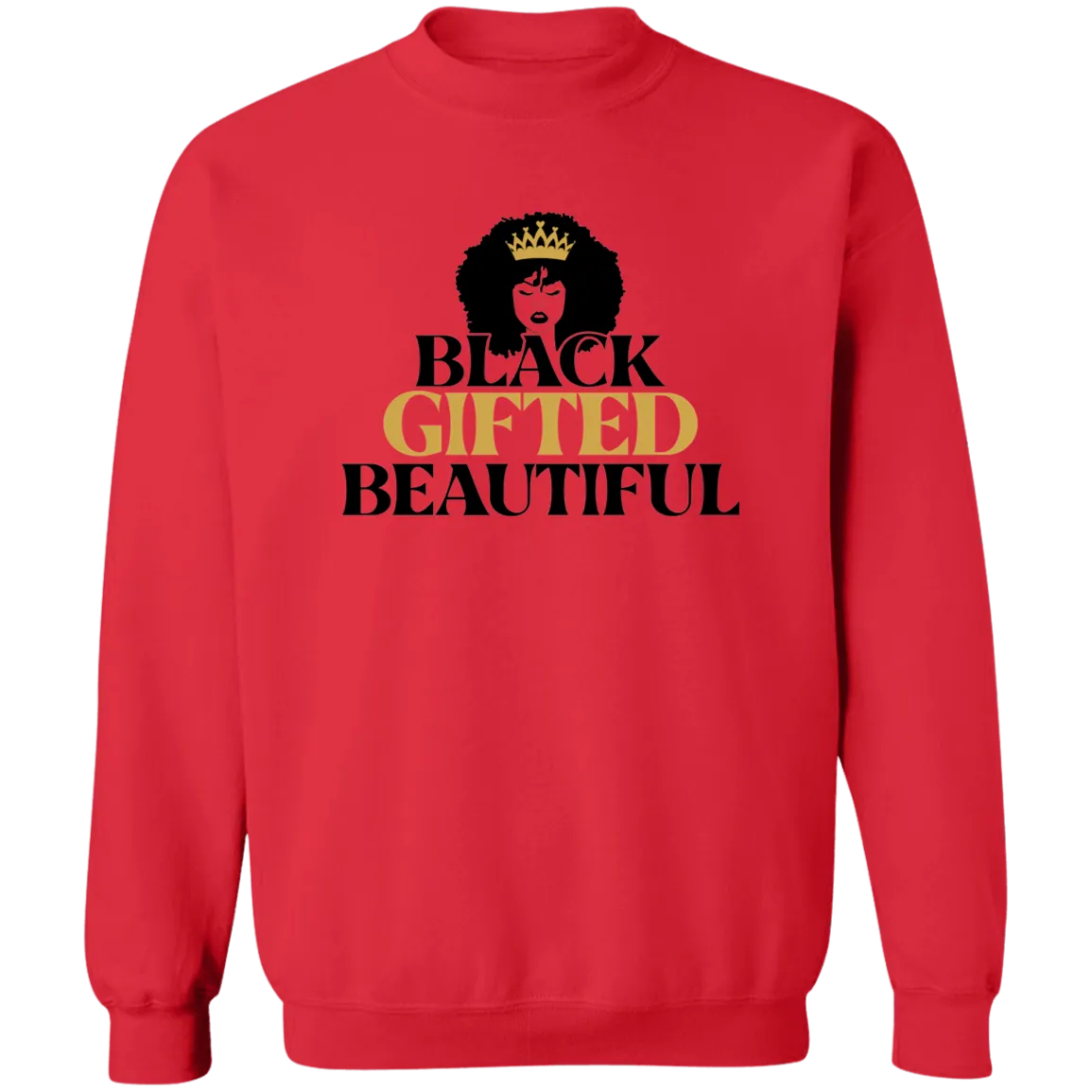 Black Gifted Beautiful Ladies Crewneck Pullover Sweatshirt