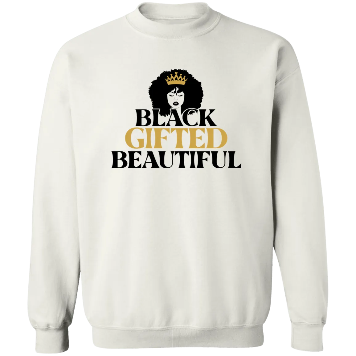 Black Gifted Beautiful Ladies Crewneck Pullover Sweatshirt