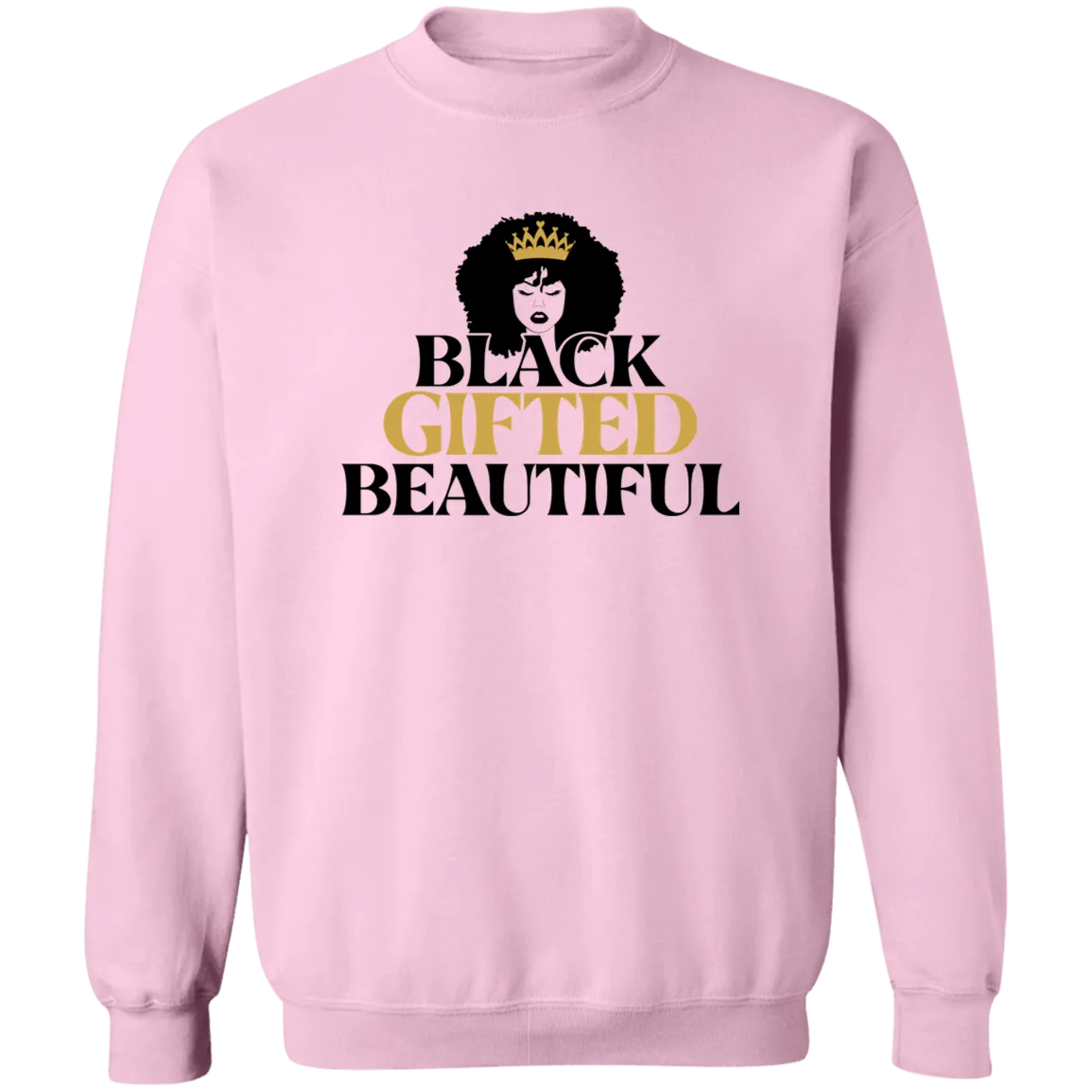 Black Gifted Beautiful Ladies Crewneck Pullover Sweatshirt