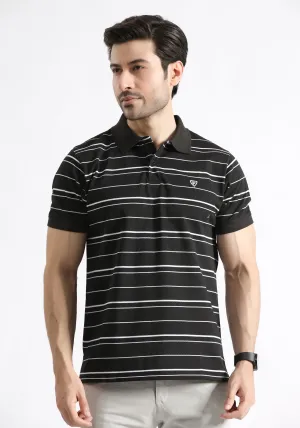 Black Yarn Dyed Polo