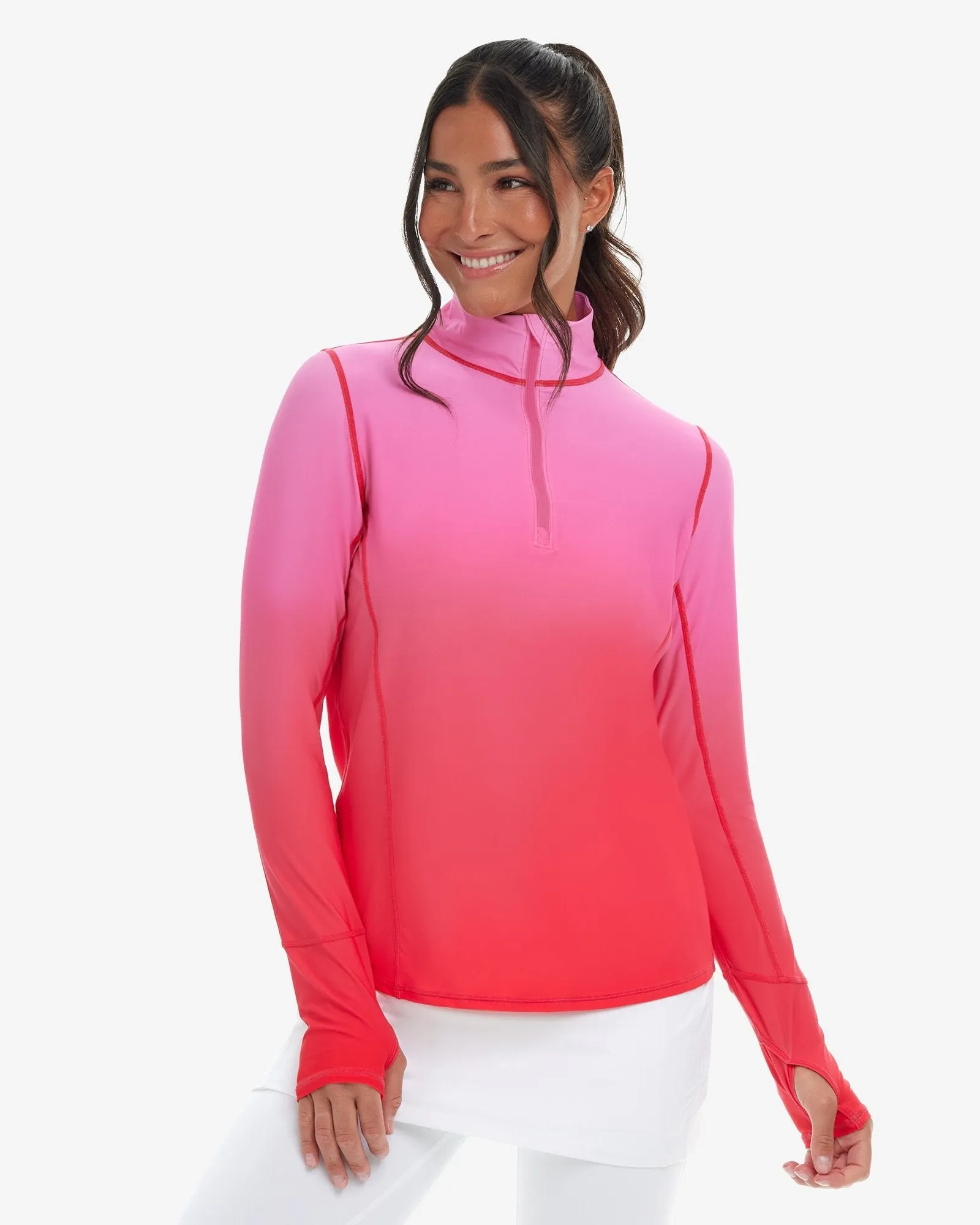 BLOQUV x JANTZEN - WOMEN'S RELAXED MOCK ZIP TOP (3002J)