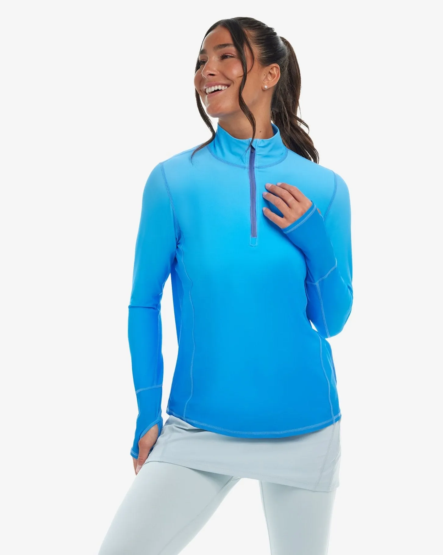 BLOQUV x JANTZEN - WOMEN'S RELAXED MOCK ZIP TOP (3002J)