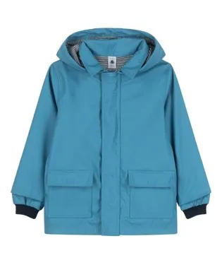 Blue Lined Hooded Raincoat