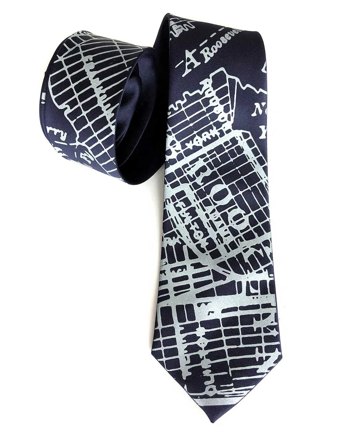 Brooklyn City Map Necktie, New York Tie