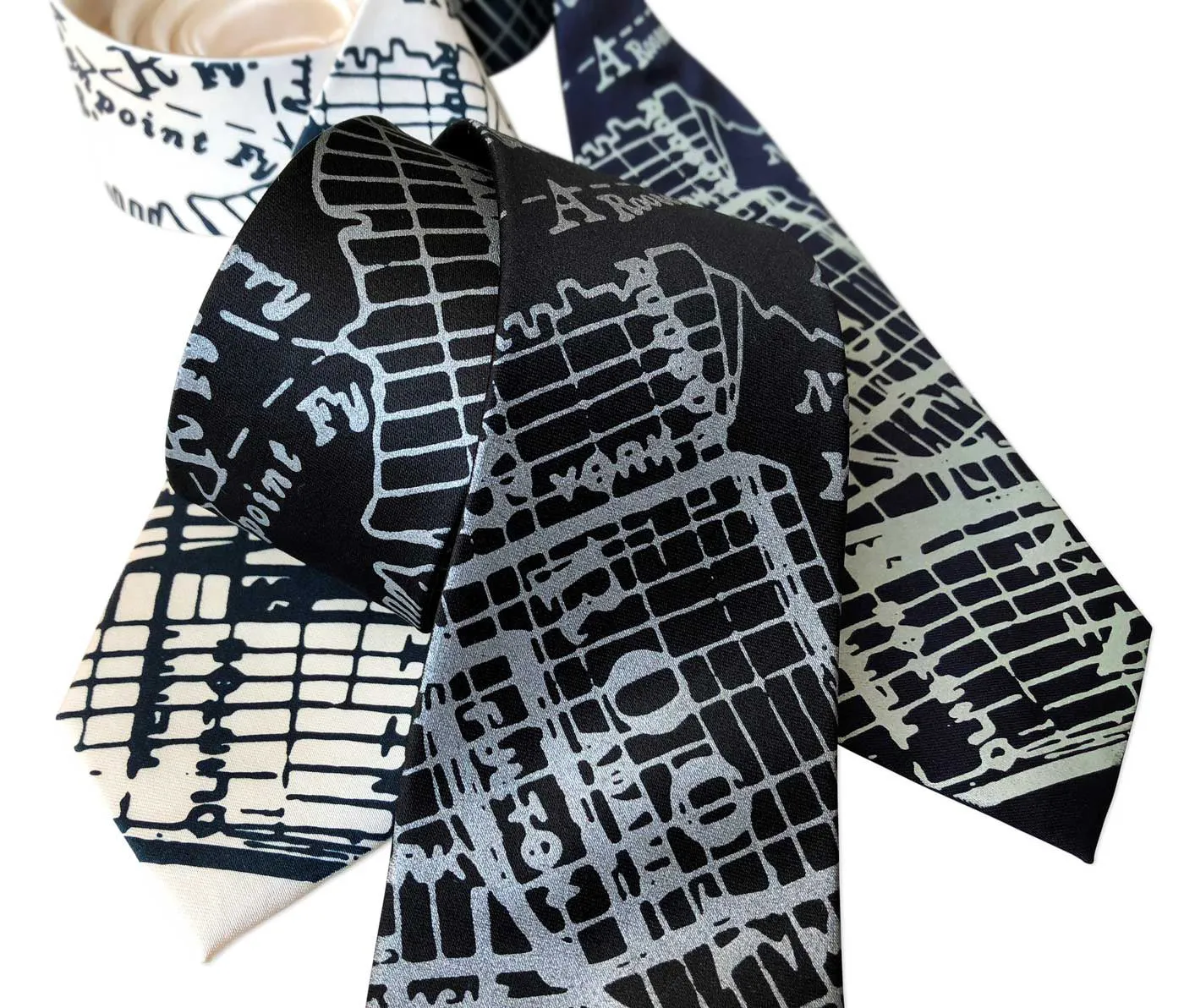 Brooklyn City Map Necktie, New York Tie