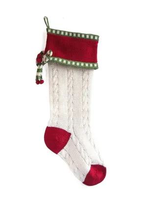 Cable-Knit Bow Stocking