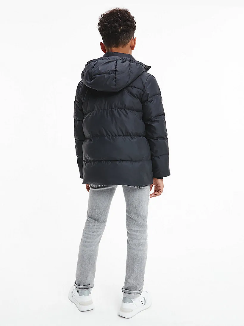 Calvin Klein - Black padded hooded coat