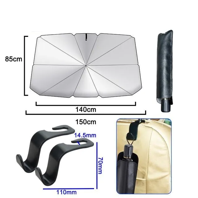 Car Sunshade Umbrella - Foldable Heat Insulation Protection for Auto Windshield 10 Ribs