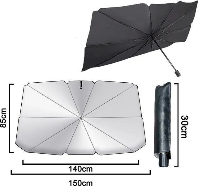 Car Sunshade Umbrella - Foldable Heat Insulation Protection for Auto Windshield 10 Ribs