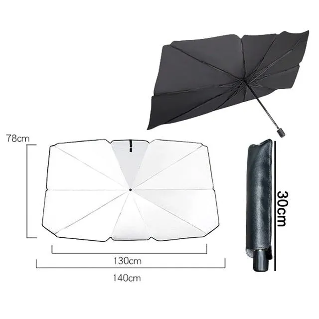 Car Sunshade Umbrella - Foldable Heat Insulation Protection for Auto Windshield 10 Ribs