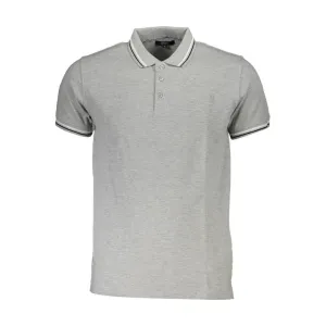 Cavalli Class Gray Cotton Polo Shirt