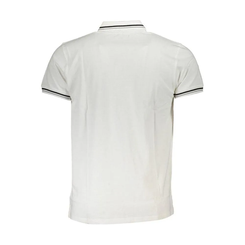 Cavalli Class White Cotton Polo Shirt