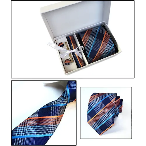 Classy Men Box - Blue Orange Plaid