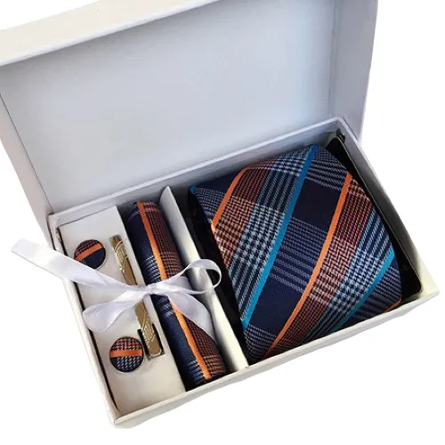 Classy Men Box - Blue Orange Plaid