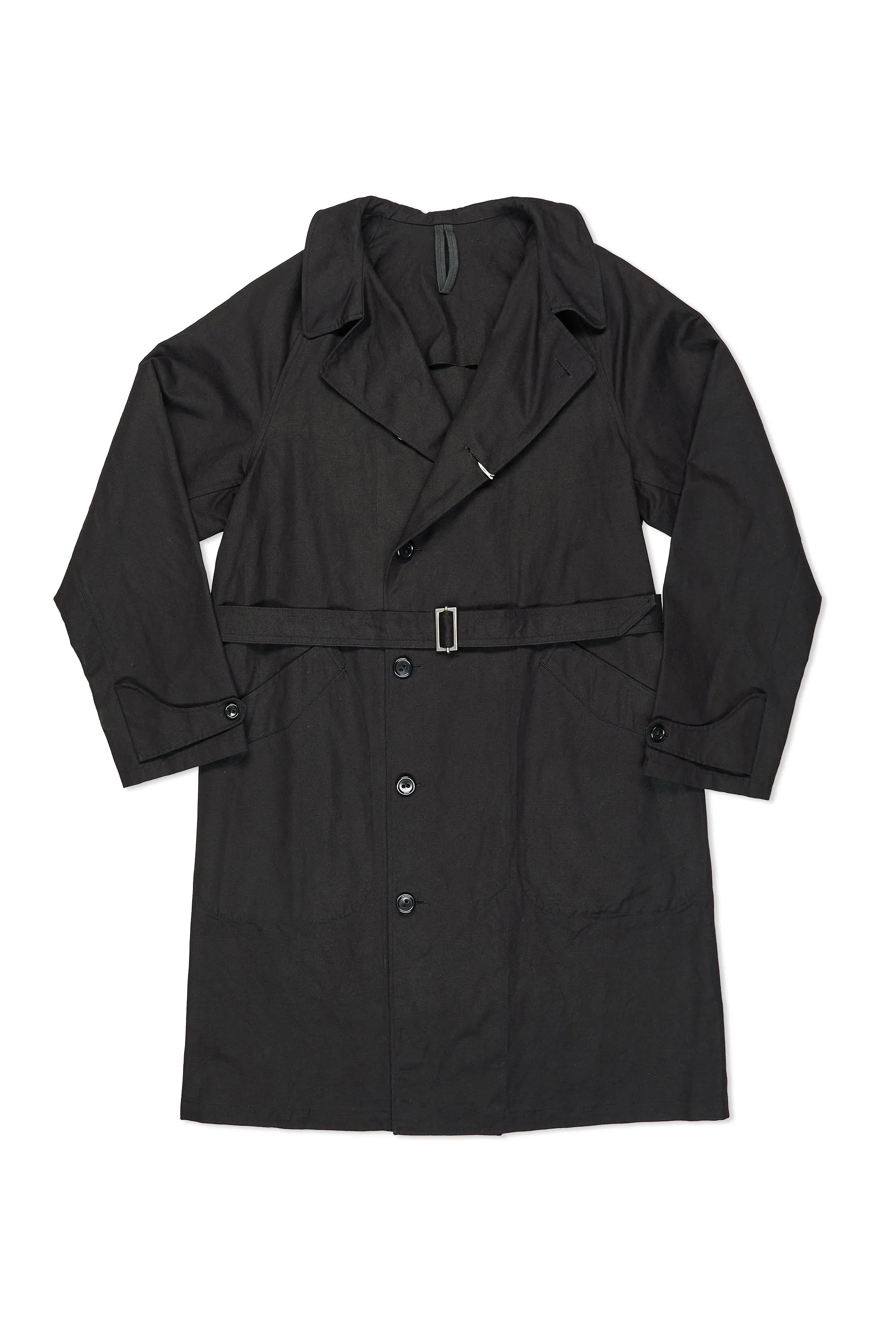 Mitsou Cohérence Black Cotton-Linen Blend Coat