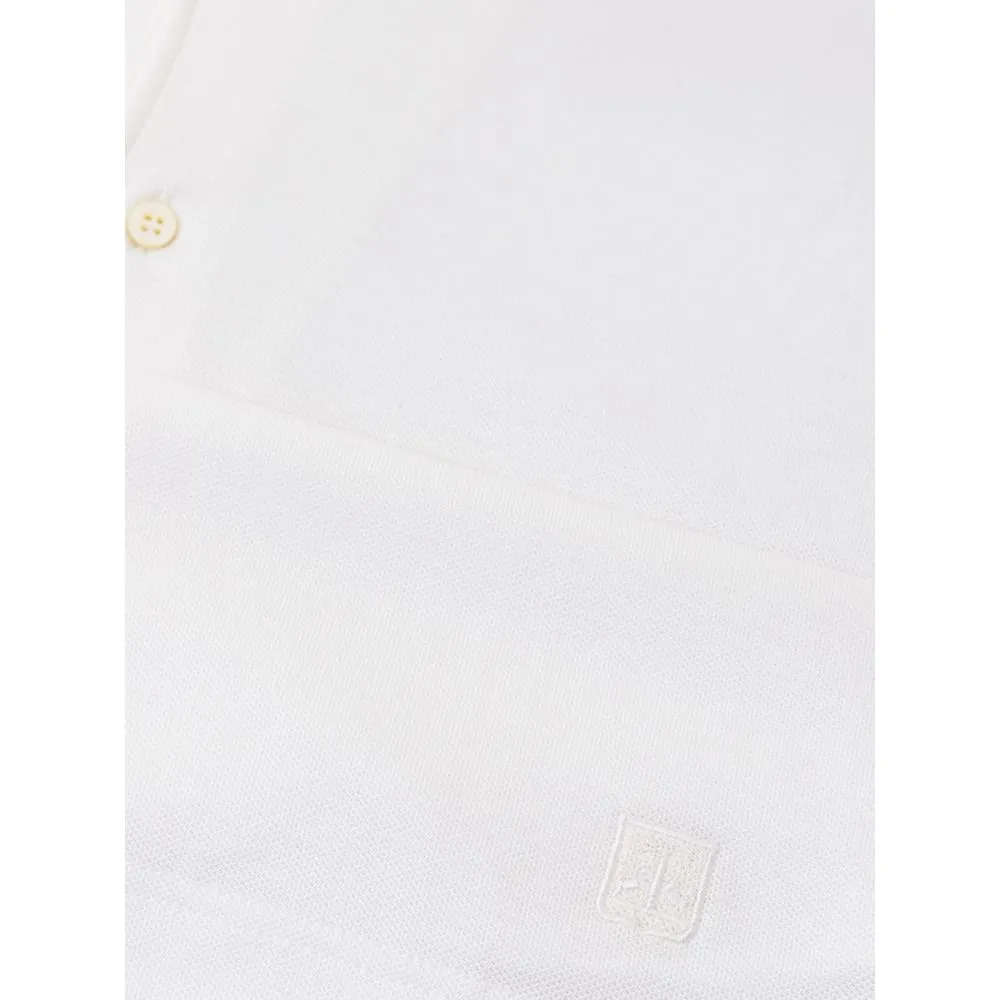 Corneliani White Cotton Polo Shirt