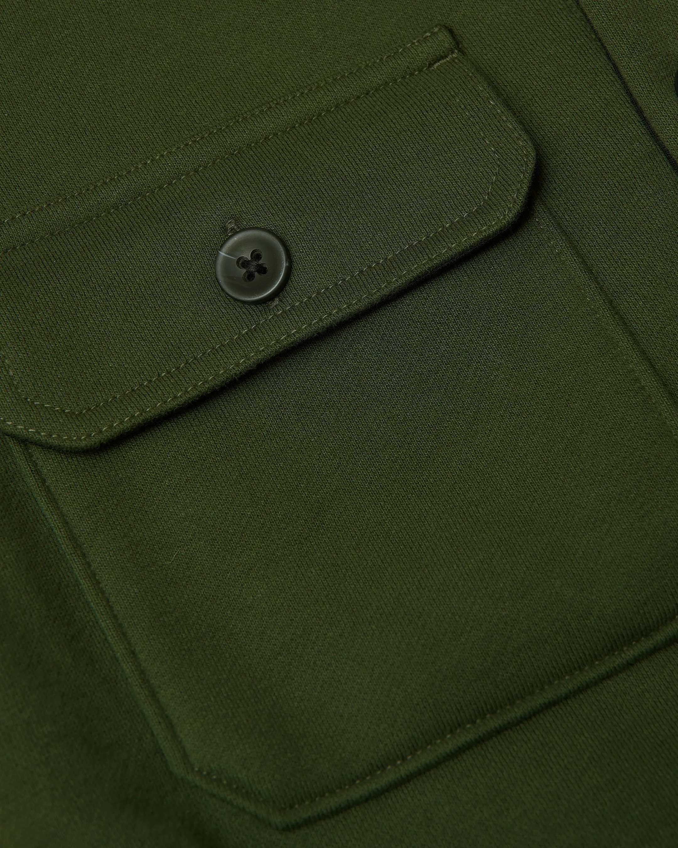 Dark Olive Fleece Shirt Jacket