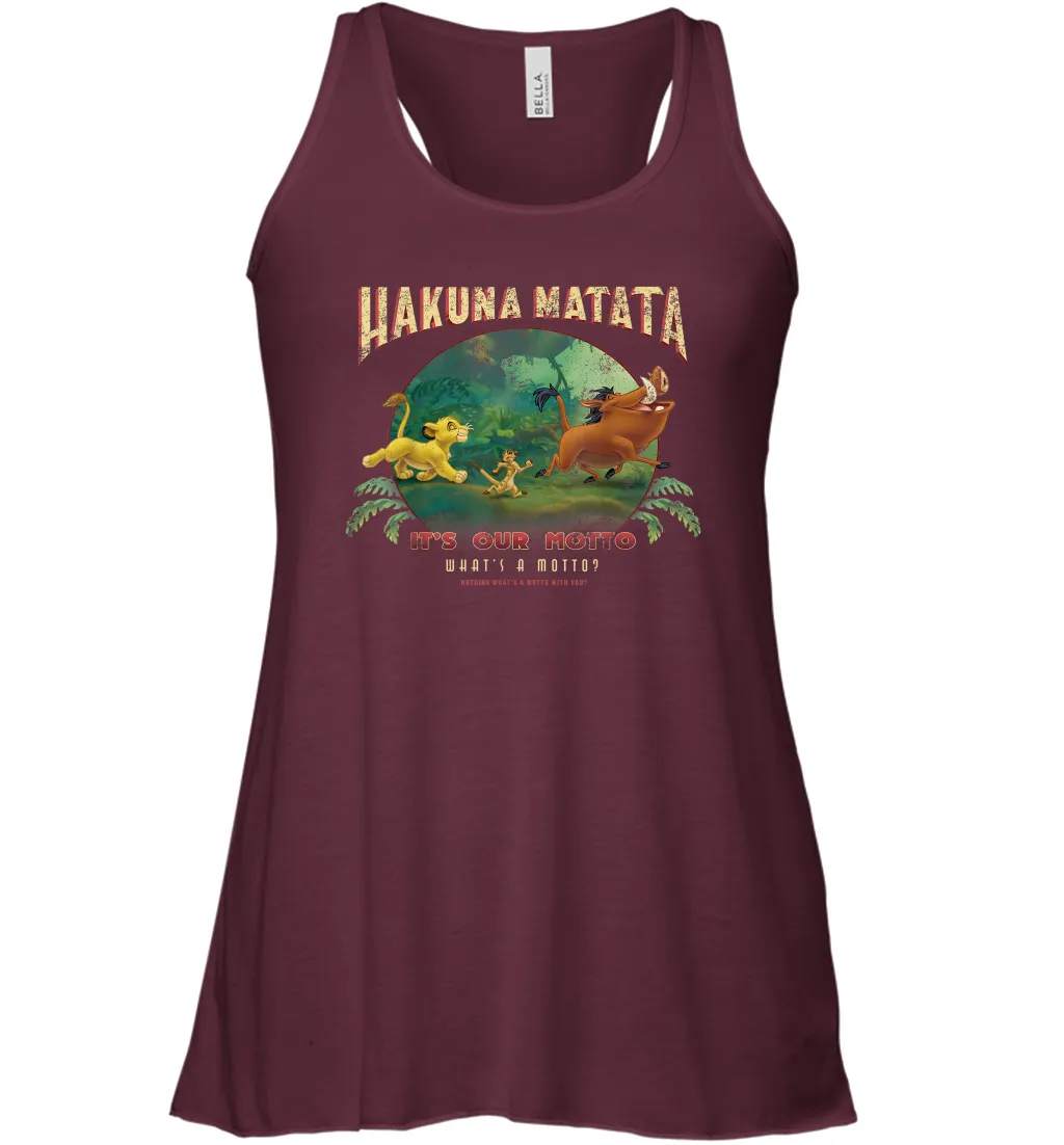 Disney Lion King Hakuna Matata Motto Simba Timon Pumbaa Women Racerback Tank