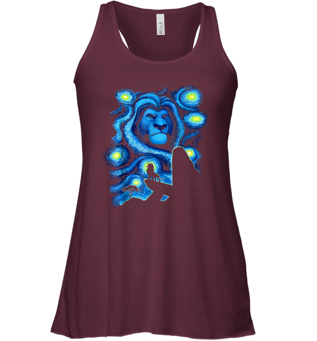 Disney Lion King Mufasa Starry Night Pride Rock Women Racerback Tank