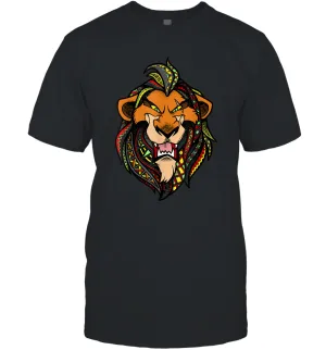 Disney Lion King Scar Pattern Fill Head Shot Portrait Men Cotton T-Shirt