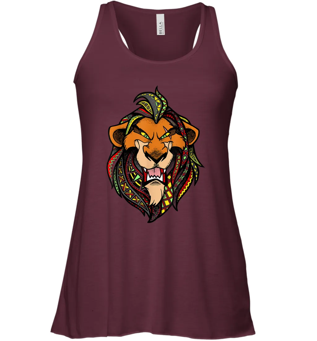 Disney Lion King Scar Pattern Fill Head Shot Portrait Women Racerback Tank