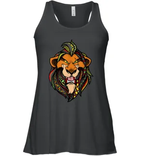 Disney Lion King Scar Pattern Fill Head Shot Portrait Women Racerback Tank