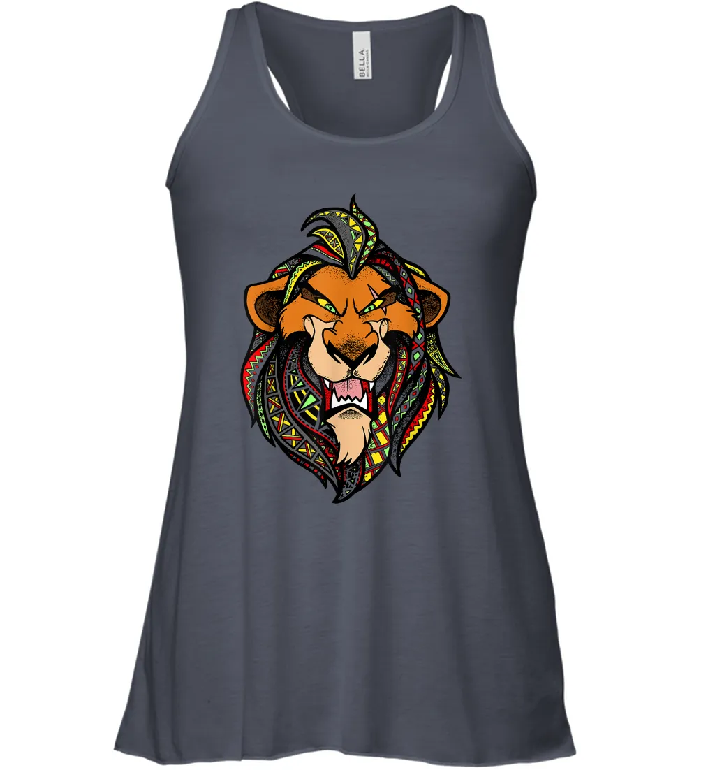 Disney Lion King Scar Pattern Fill Head Shot Portrait Women Racerback Tank