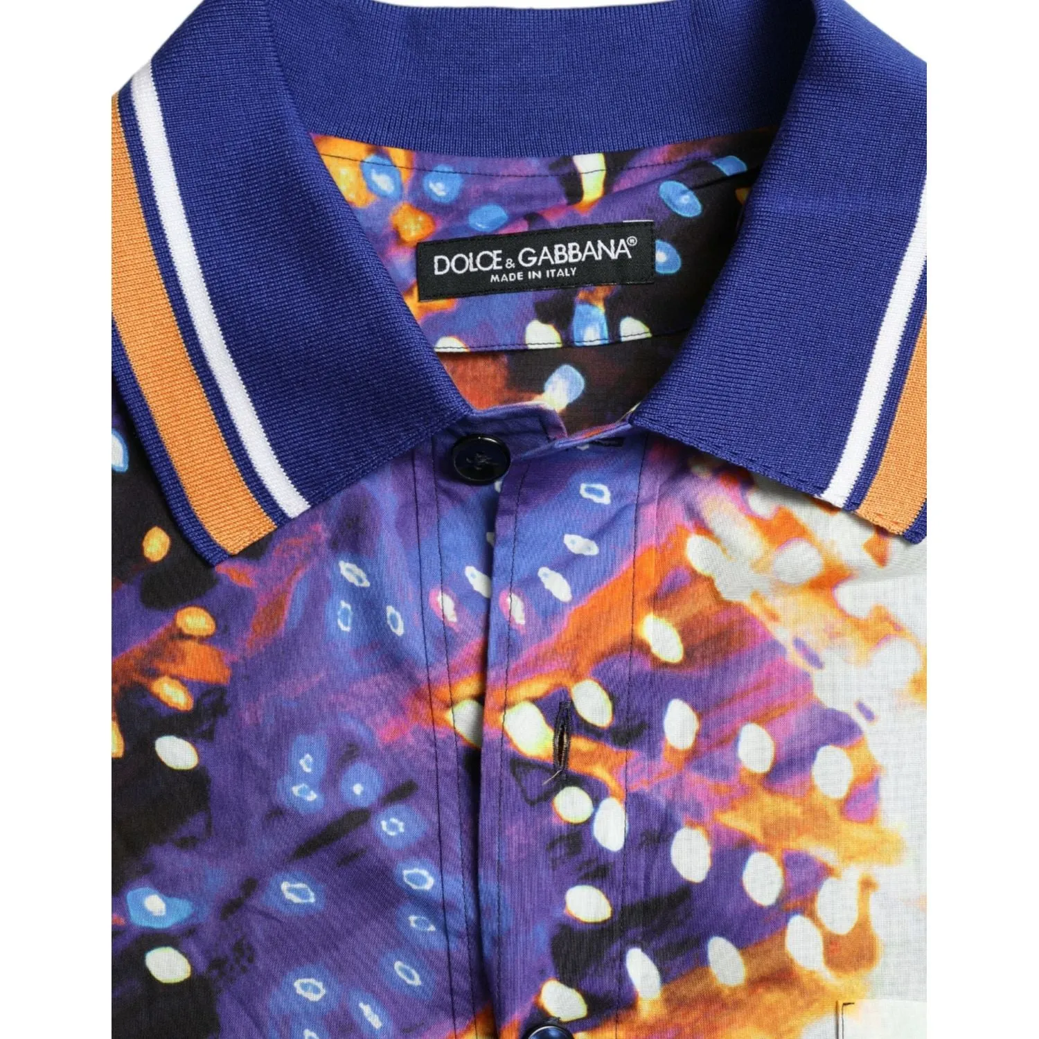 Dolce & Gabbana Multicolor Luminarie Print Cotton Casual Shirt