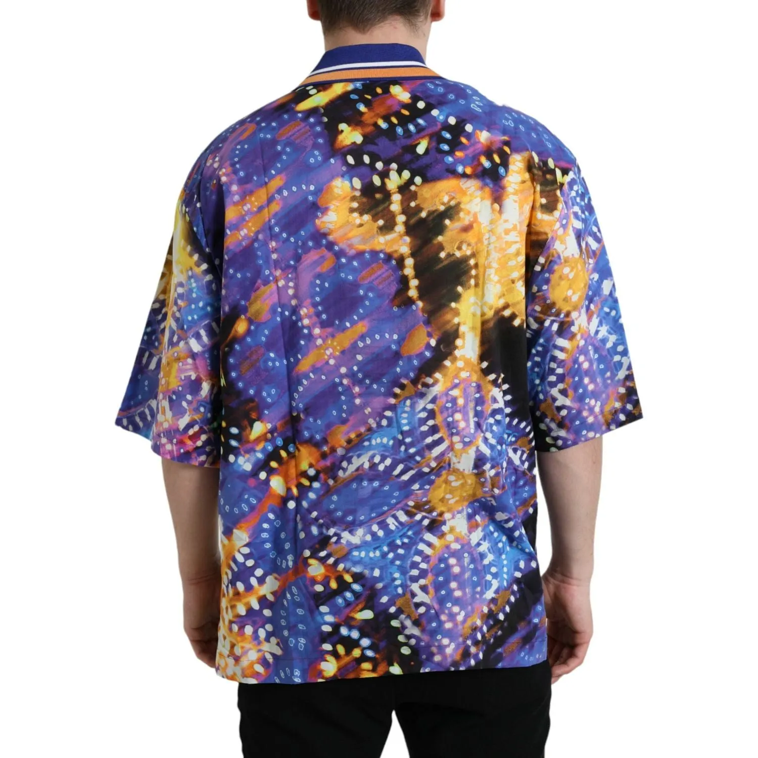 Dolce & Gabbana Multicolor Luminarie Print Cotton Casual Shirt