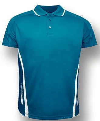 Elite Golf Polo - Cyan/White