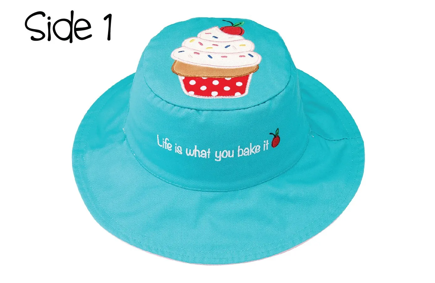 FlapJackKids - Reversible Kids' Sun Hat - Cupcake / Ice Cream