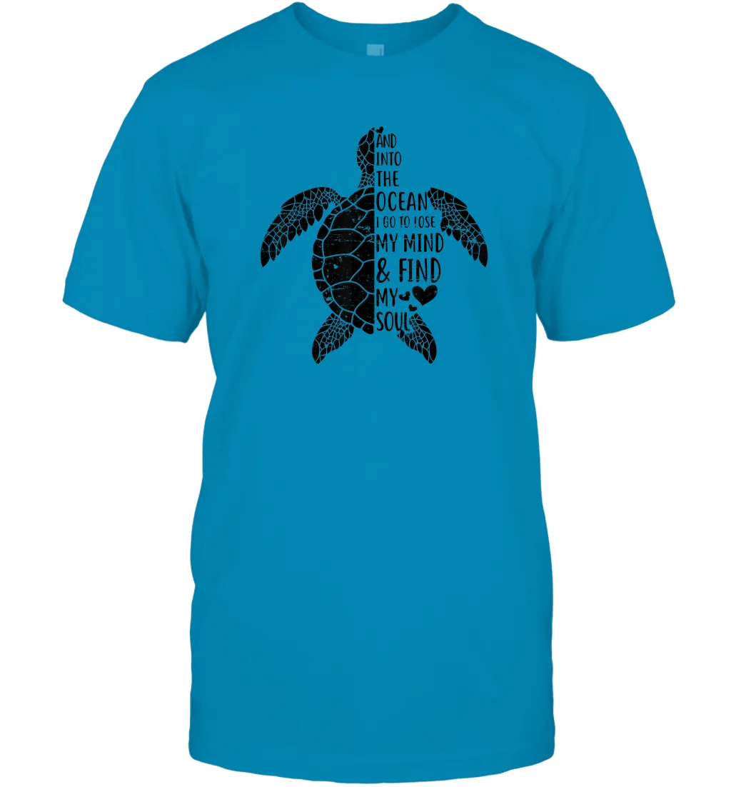 Funny Love Ocean Tee Shirt Turtle Gifts Men Cotton T-Shirt