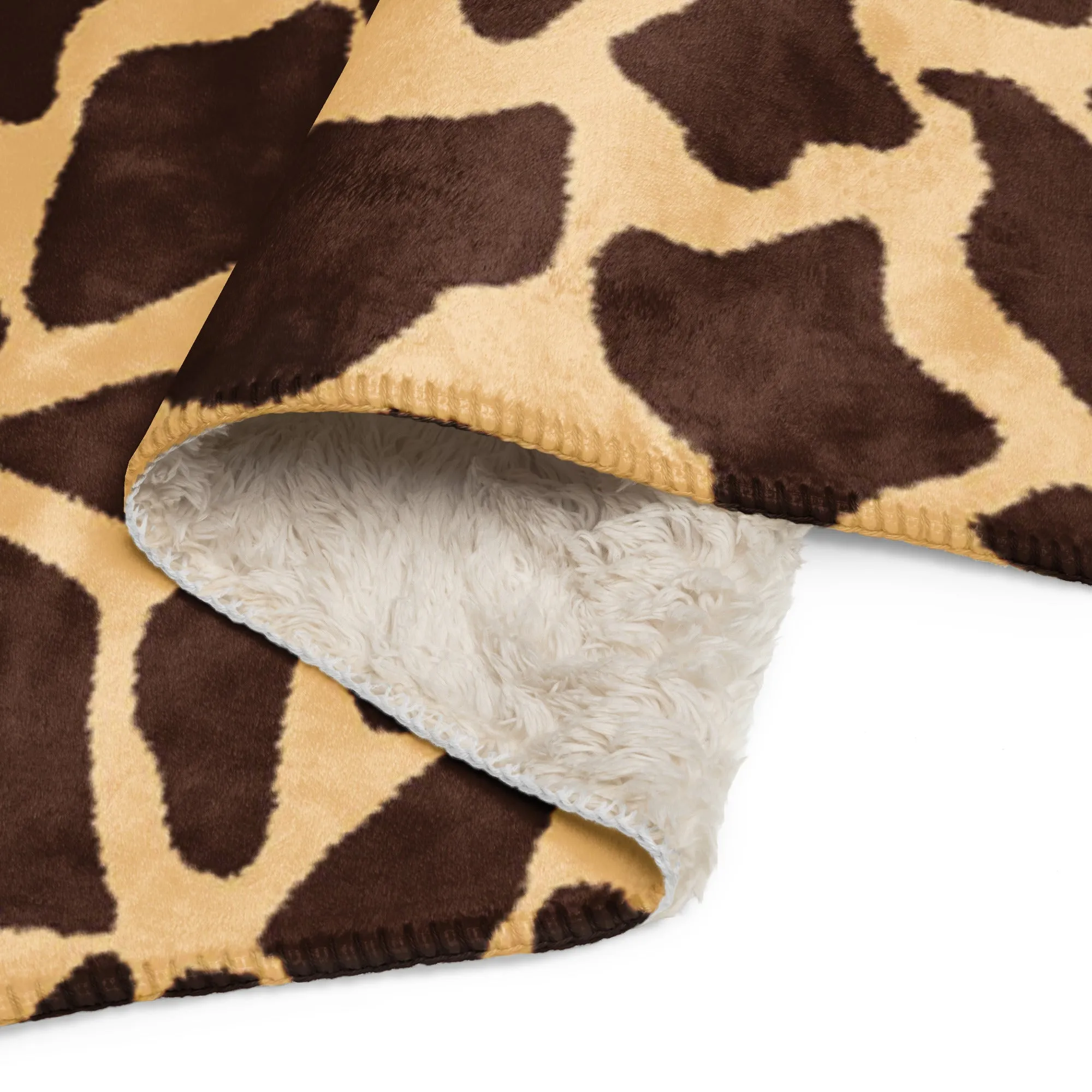 Giraffe Print Sherpa blanket lioness-love