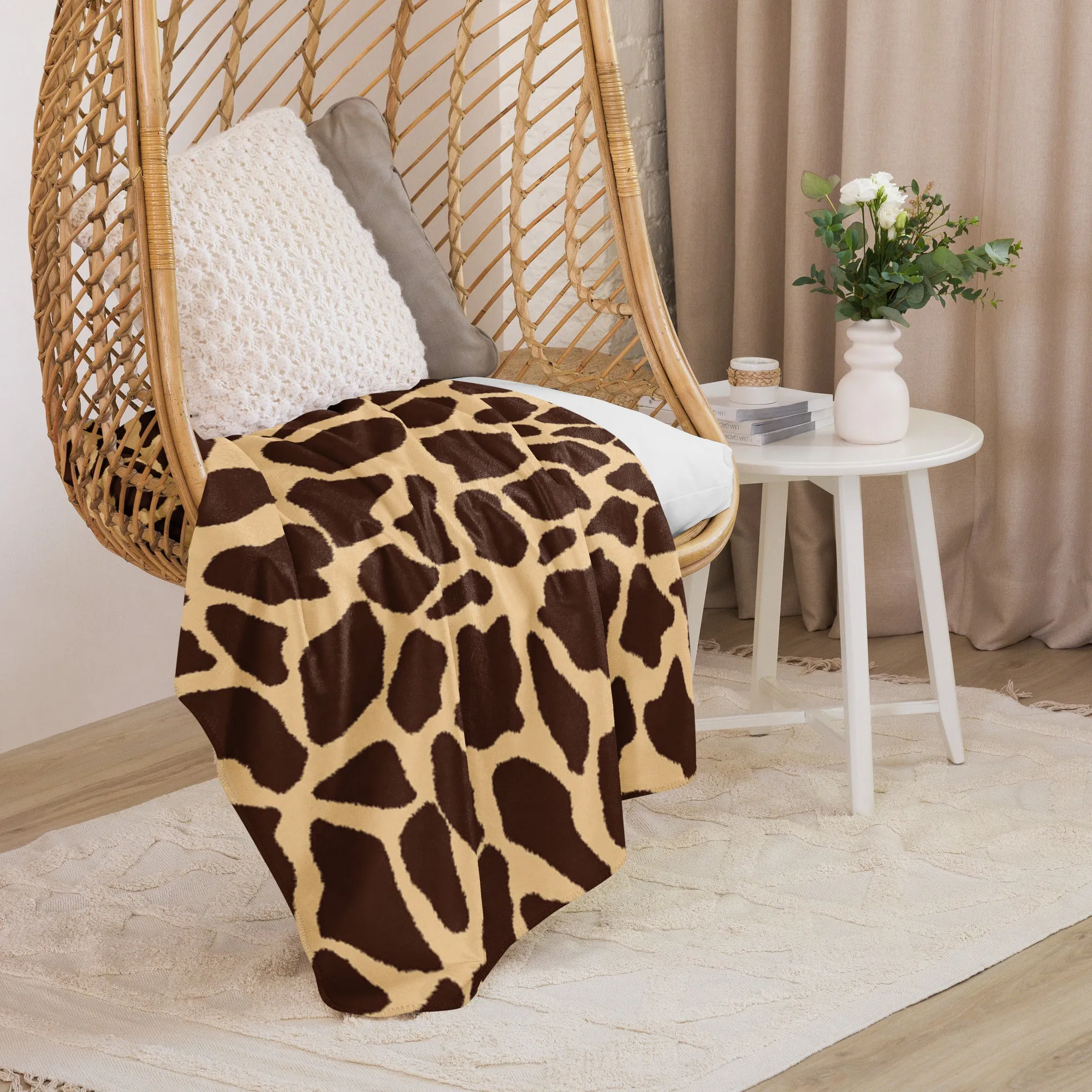 Giraffe Print Sherpa blanket lioness-love