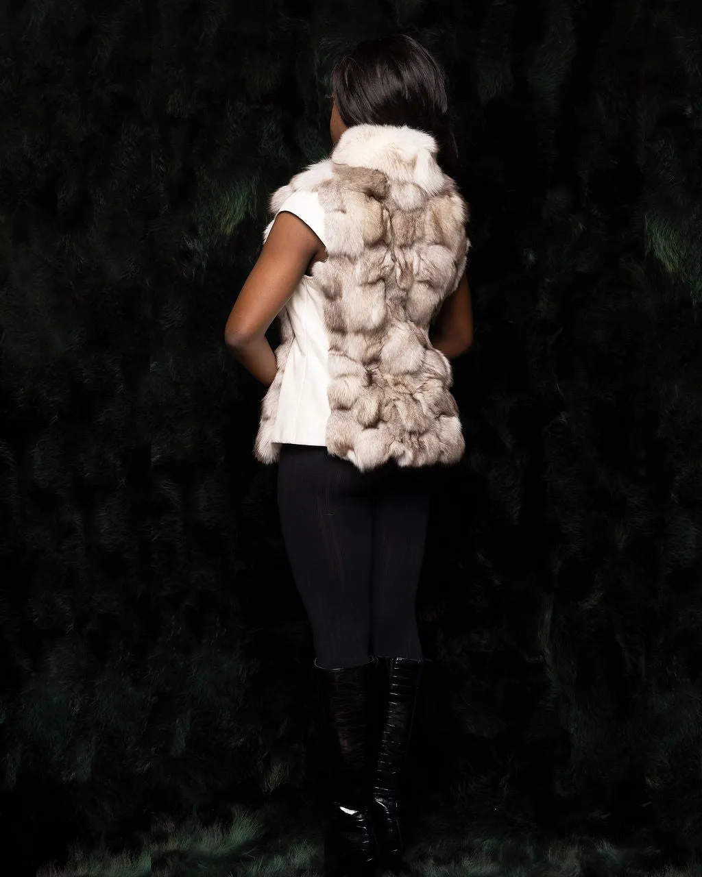 Grey & Cream Rabbit Vest