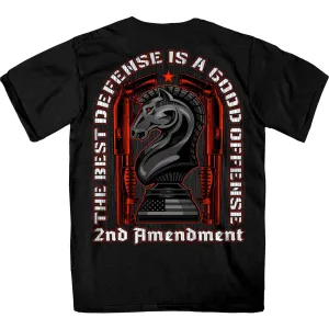 Hot Leathers GMD1520 Men's Black The Best Defense 2nd Amendment Short Sleeve T-Shirt