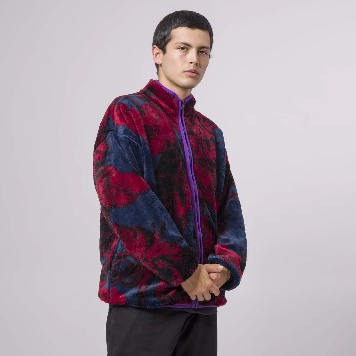 Huf Sativa Floral Full Zip Sherpa Fleece